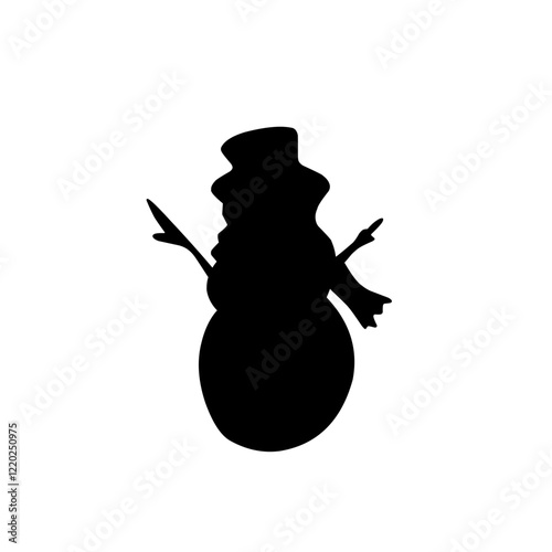 silhouette snowman icon vector