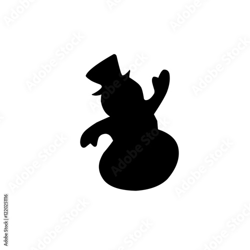 silhouette snowman icon vector