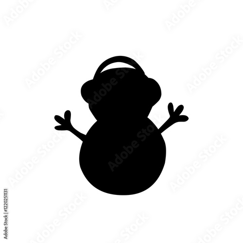 silhouette snowman icon vector