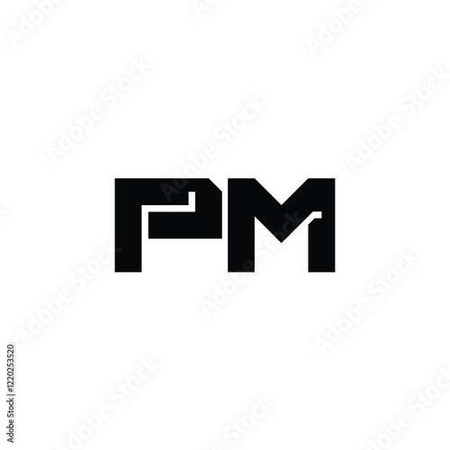 PM monogram logo design letter text name symbol monochrome logotype alphabet character simple logo