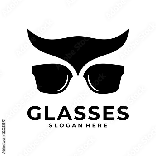 Glasses logo design template. Optic glasses logo design vector