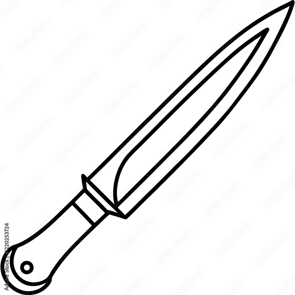 Obraz premium Knife Line Art Sleek Vector Style