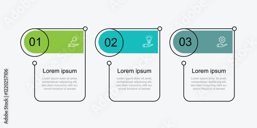 3 column infographic template. Step by step with icons suitable for business information and web presentation 