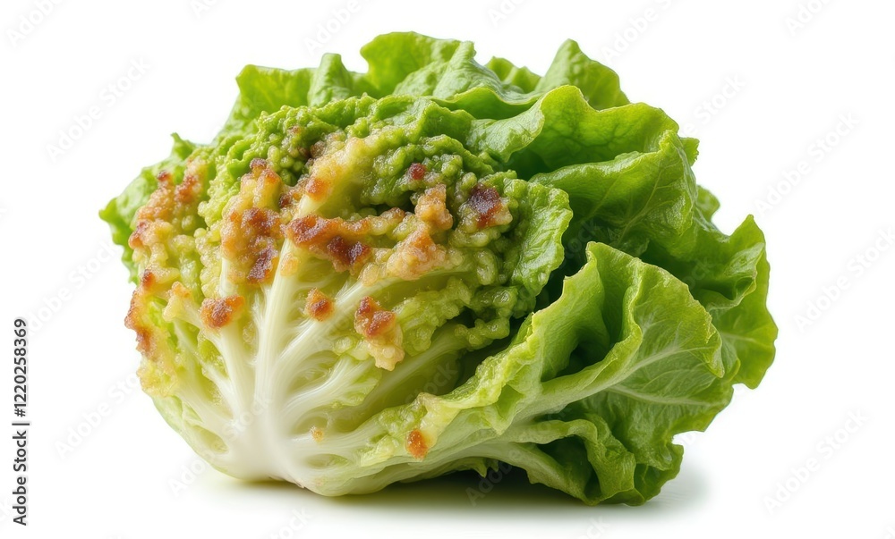 Fresh green lettuce head on white background Fresh green lettuce head on white background