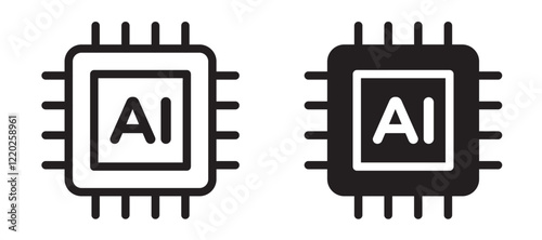 AI icons in outline and stroke versions