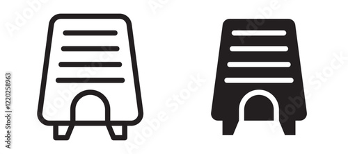 Air purifier icons in outline and stroke versions