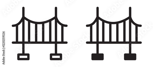 Bridging loan icons in outline and stroke versions