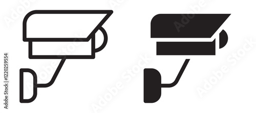 CCTV icons in outline and stroke versions