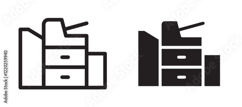 Copier icons in outline and stroke versions