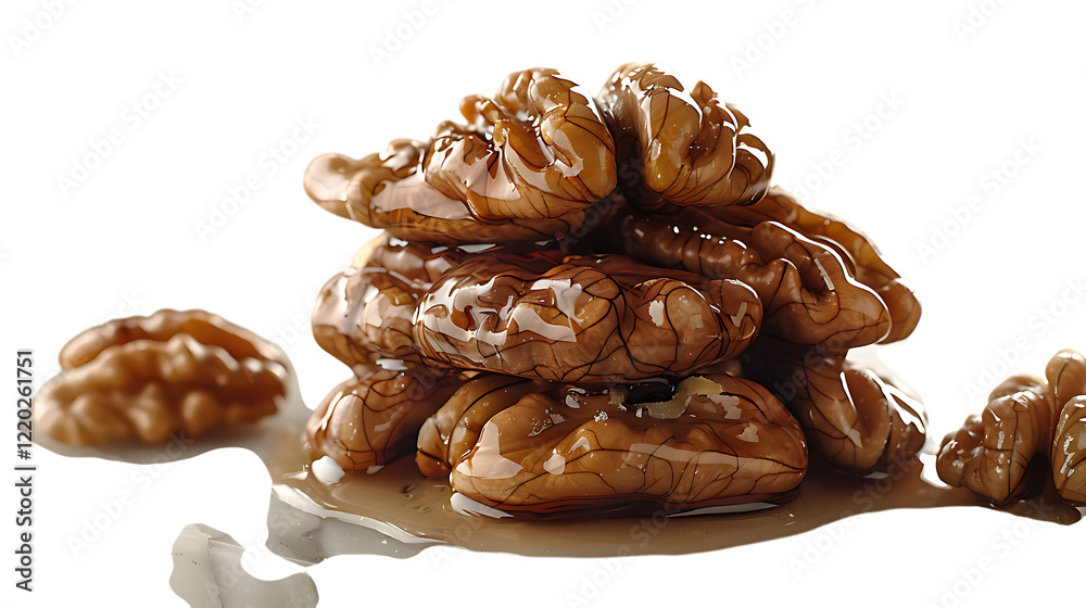 Fototapeta premium Delicious walnuts, isolated on white background.