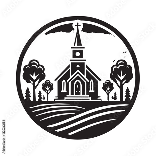 Church building icon. Simple illustration of church building vector icon for web design isolated on white background