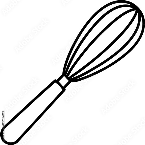 Modern Line Art Whisk Illustration
