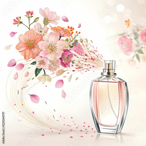 perfume with floral aroma burst