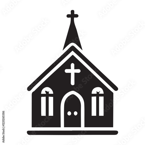 Church building icon. Simple illustration of church building vector icon for web design isolated on white background