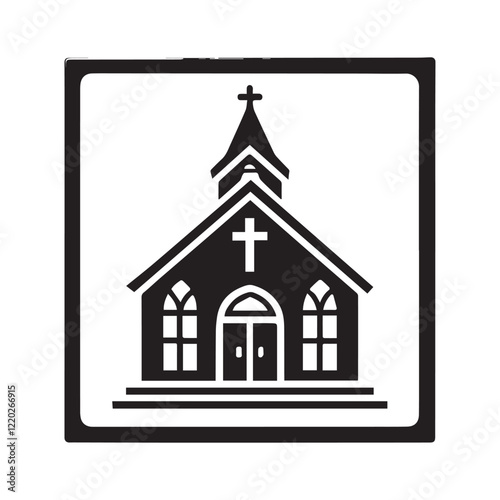 Church building icon. Simple illustration of church building vector icon for web design isolated on white background