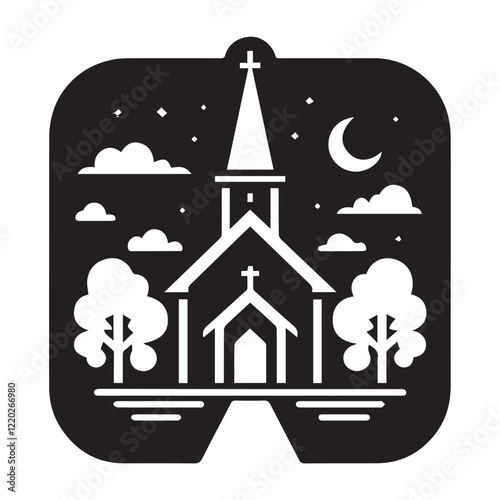 Church building icon. Simple illustration of church building vector icon for web design isolated on white background