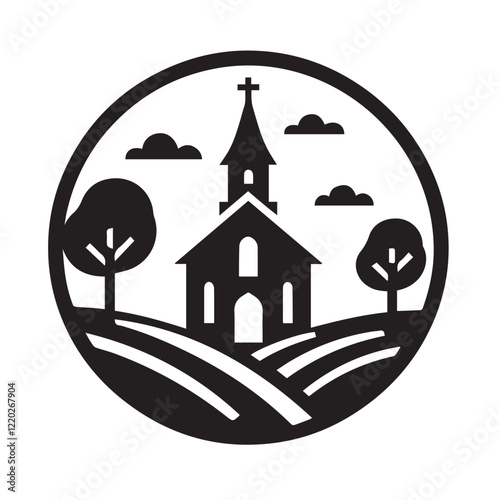 Church building icon. Simple illustration of church building vector icon for web design isolated on white background