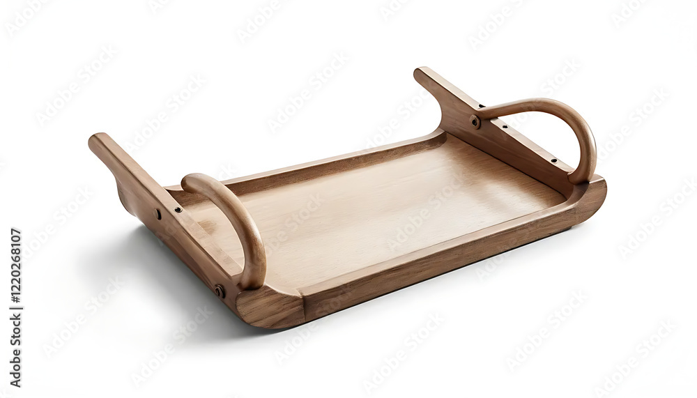 Elegant Wooden Serving Tray with Curved Handles Elegant Wooden Serving Tray with Curved Handles