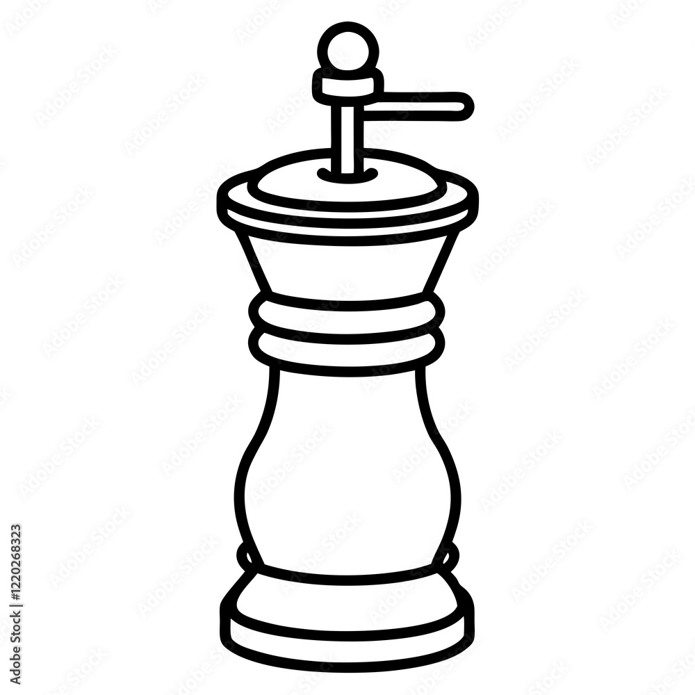 Pepper Grinder Outline Simple Vector Art Pepper Grinder Outline Simple Vector Art