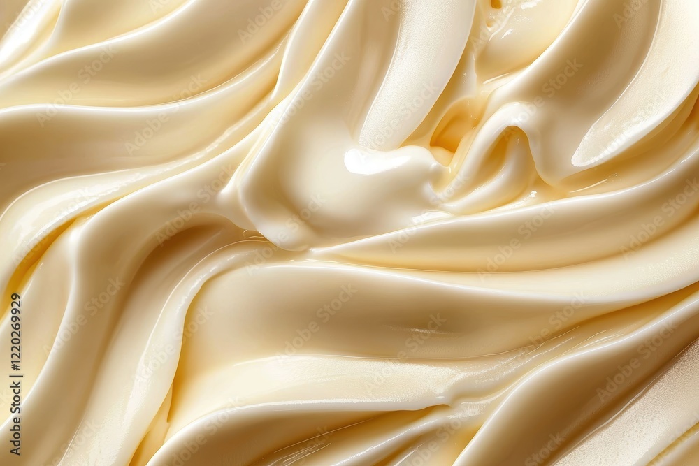 Obraz premium The Silky Smooth Experience of Yoghurt Ice Cream on a Satin Canvas