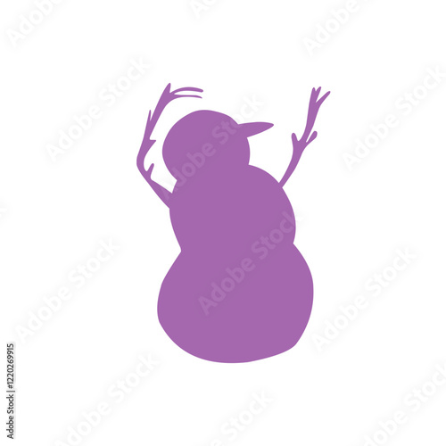 colorful snowman doddle icon