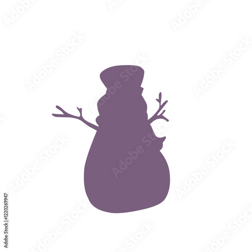 colorful snowman doddle icon