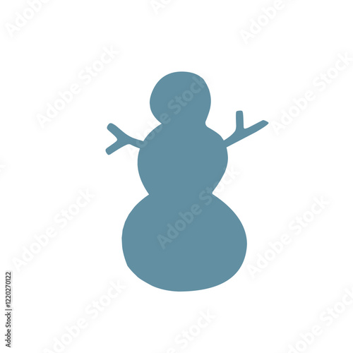 colorful snowman doddle icon