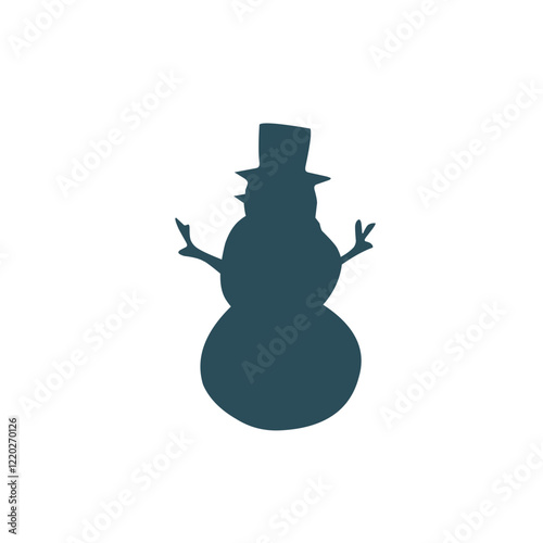 colorful snowman doddle icon