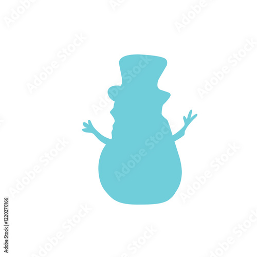 colorful snowman doddle icon