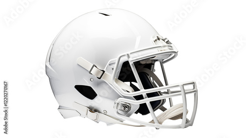 White Football Helmet American Sport Equipment Game Day Protective Gear Athletic Headwear isolated on transparent background
