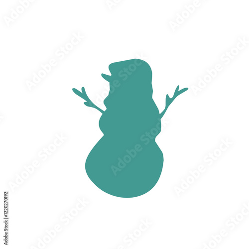 colorful snowman doddle icon