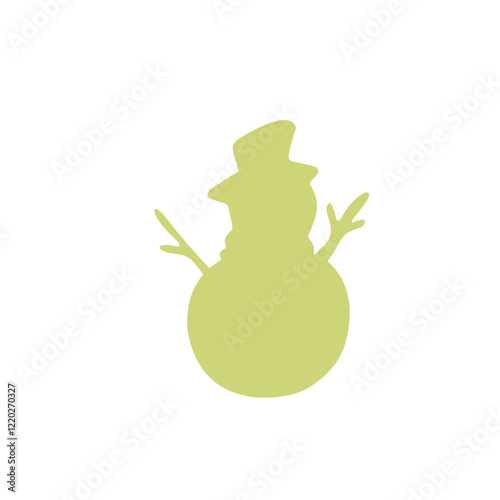 colorful snowman doddle icon