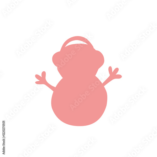 colorful snowman doddle icon