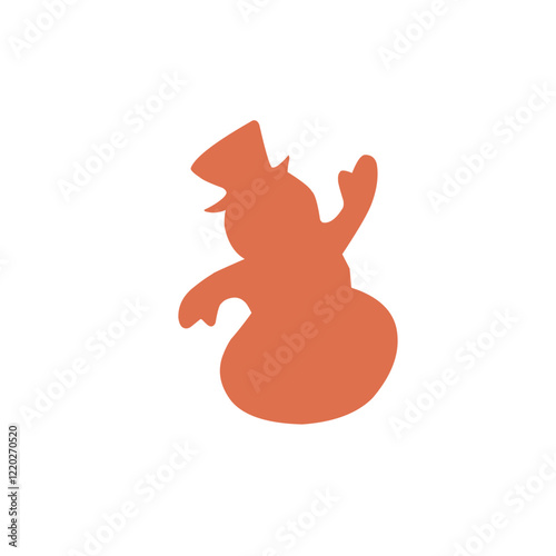 colorful snowman doddle icon