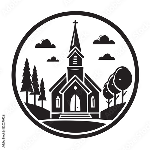Church building icon. Simple illustration of church building vector icon for web design isolated on white background