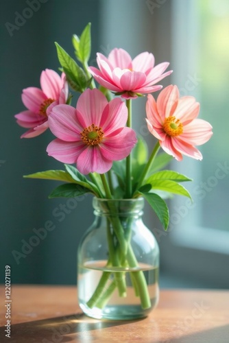 Wallpaper Mural Delicate watercolour flowers in a small glass vase, greenery, watercolour Torontodigital.ca