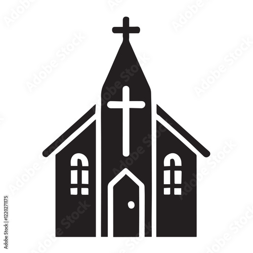 Church building icon. Simple illustration of church building vector icon for web design isolated on white background