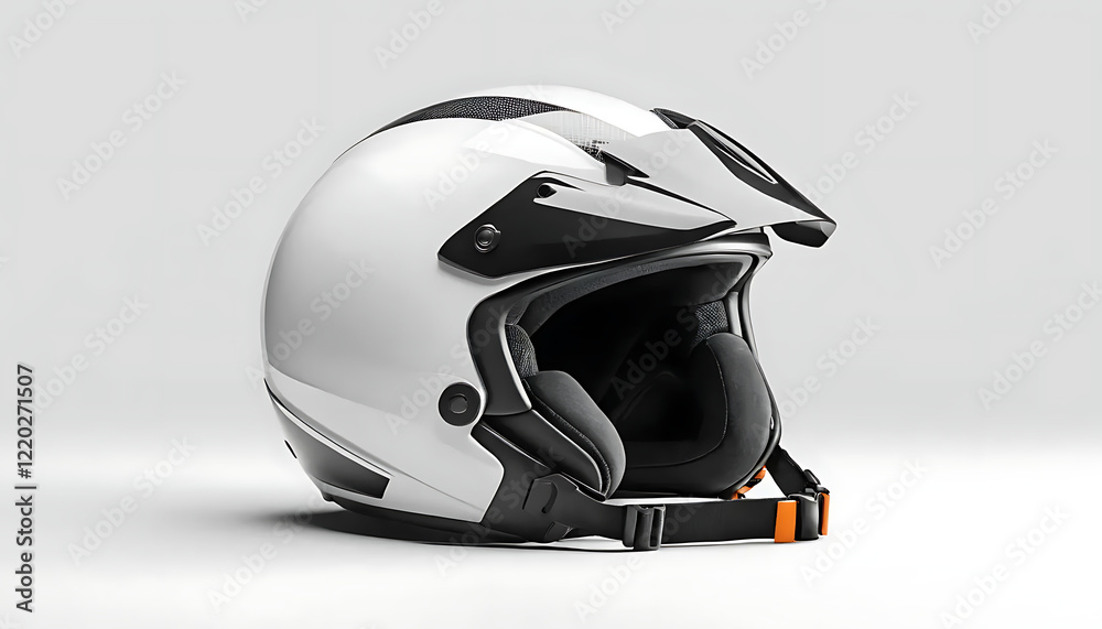 Stylish White Motorcycle Helmet with Black Visor Stylish White Motorcycle Helmet with Black Visor