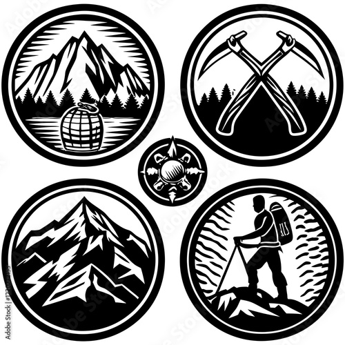 "Hiking in the Woods Vector Art"