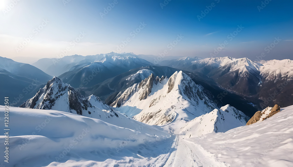 Fototapeta premium snowy mountains ai generative