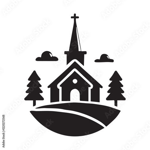 Church building icon. Simple illustration of church building vector icon for web design isolated on white background