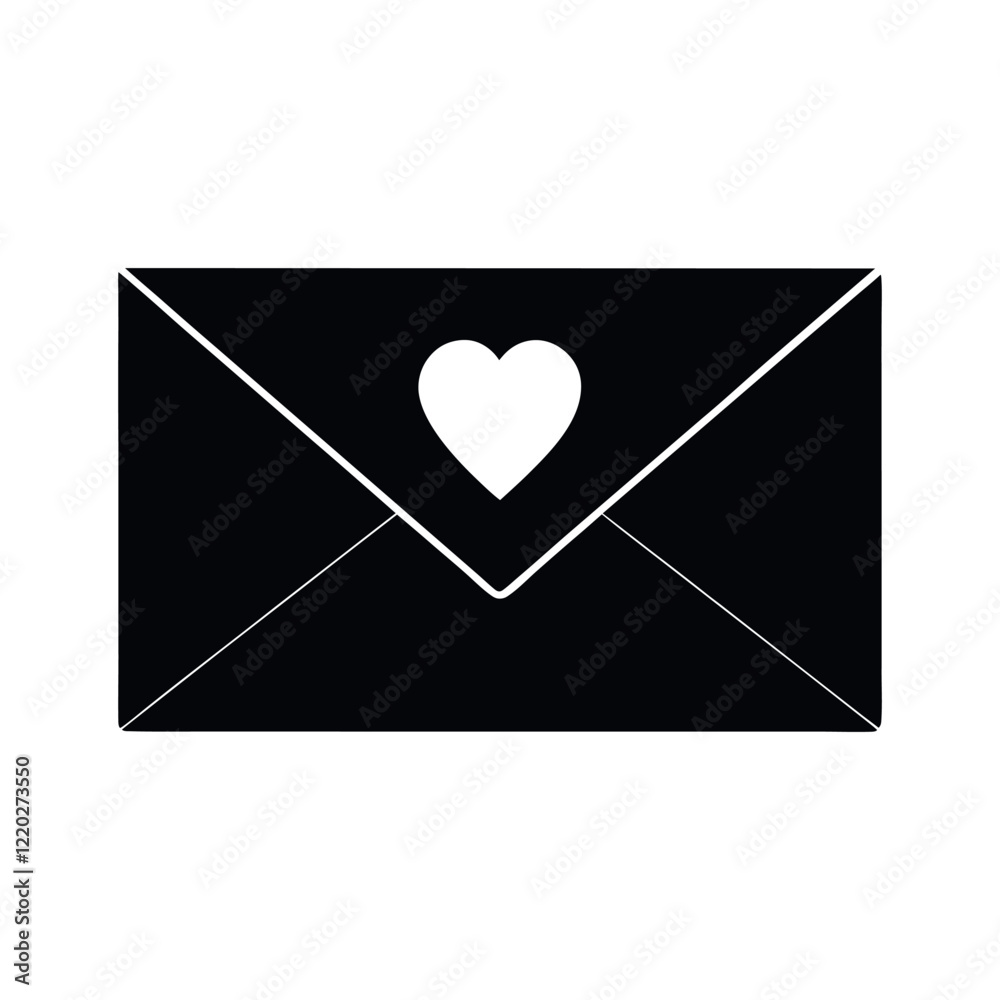 Love letter envelope, Envelope with Heart Icon vector illustration, Valentine's day special vector, Love letter envelope silhouette Love letter envelope, Envelope with Heart Icon vector illustration, Valentine's day special vector, Love letter envelope silhouette