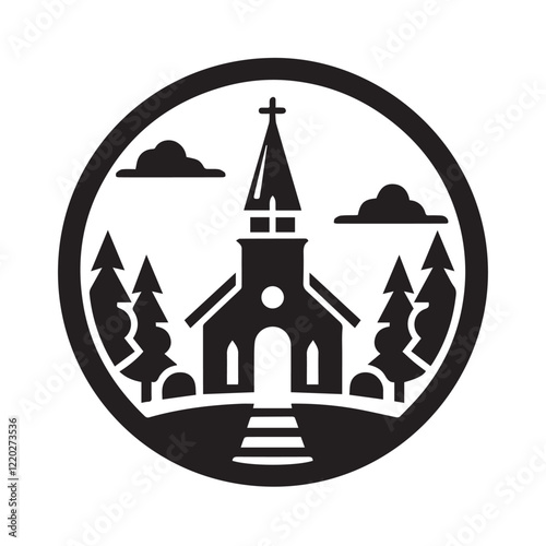 Church building icon. Simple illustration of church building vector icon for web design isolated on white background