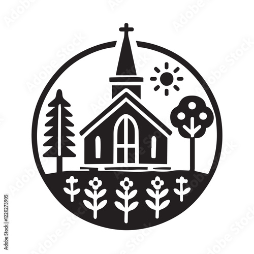 Church building icon. Simple illustration of church building vector icon for web design isolated on white background