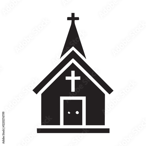 Church building icon. Simple illustration of church building vector icon for web design isolated on white background