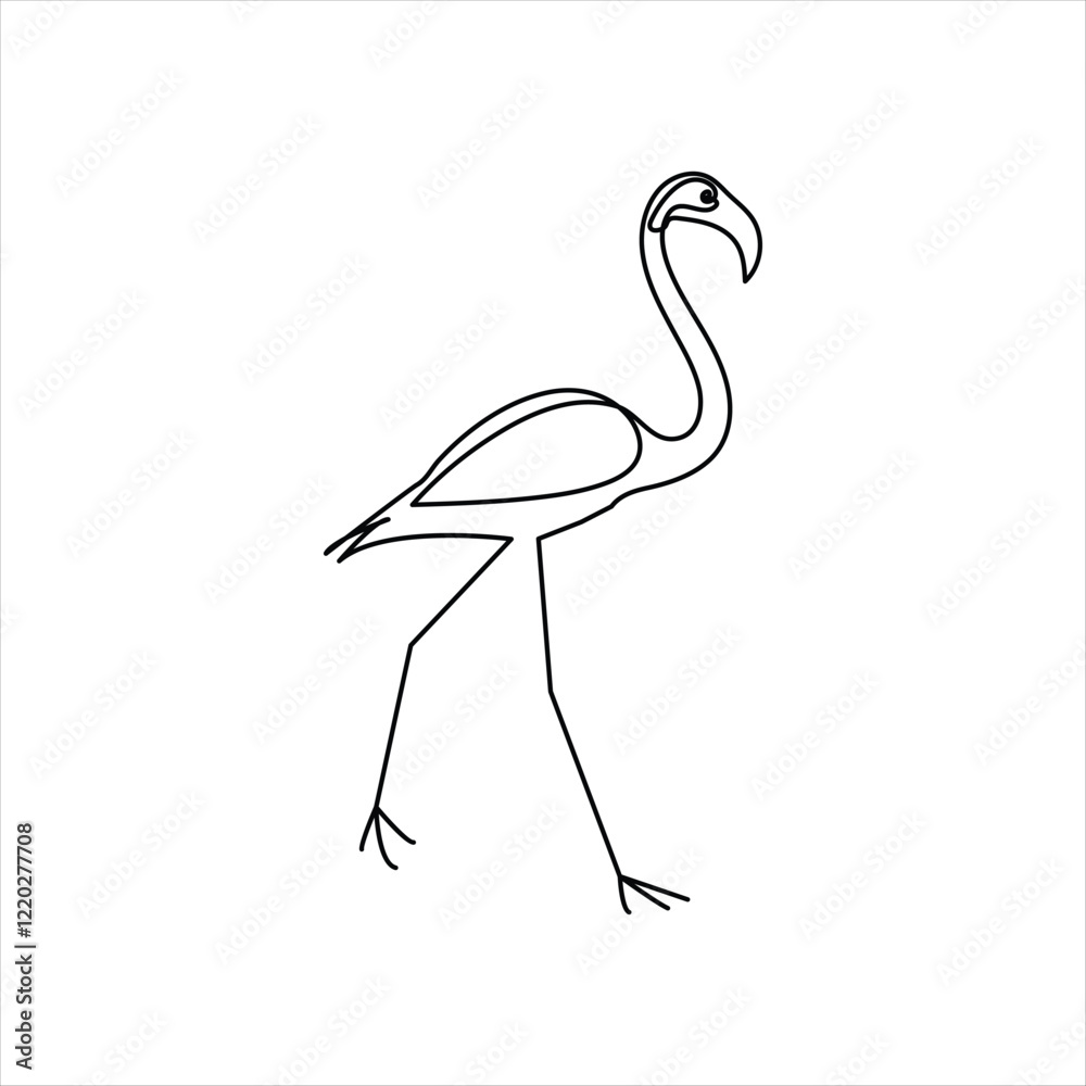 Obraz premium Simple illustration of Heron bird vector continuous one line art icon