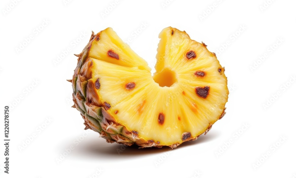 Fresh pineapple slice on white background Fresh pineapple slice on white background