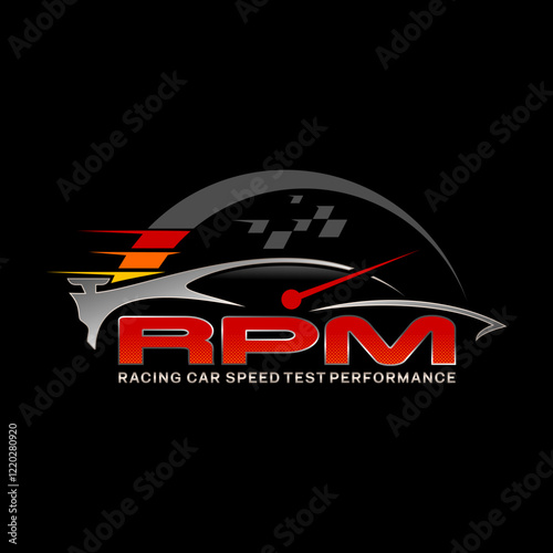 rpm logo initial for custom racing support.
