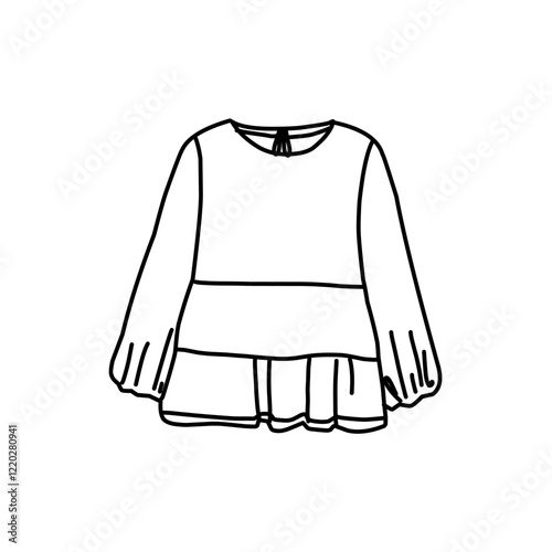 Fashion flat drawing line