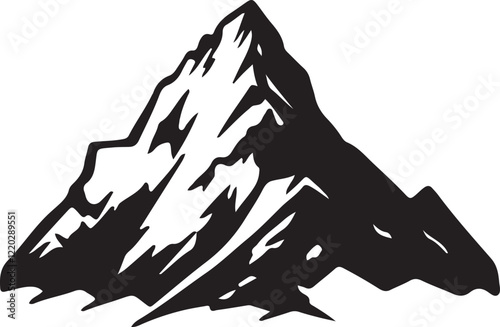 Illustration of a mountain peak silhouette icon